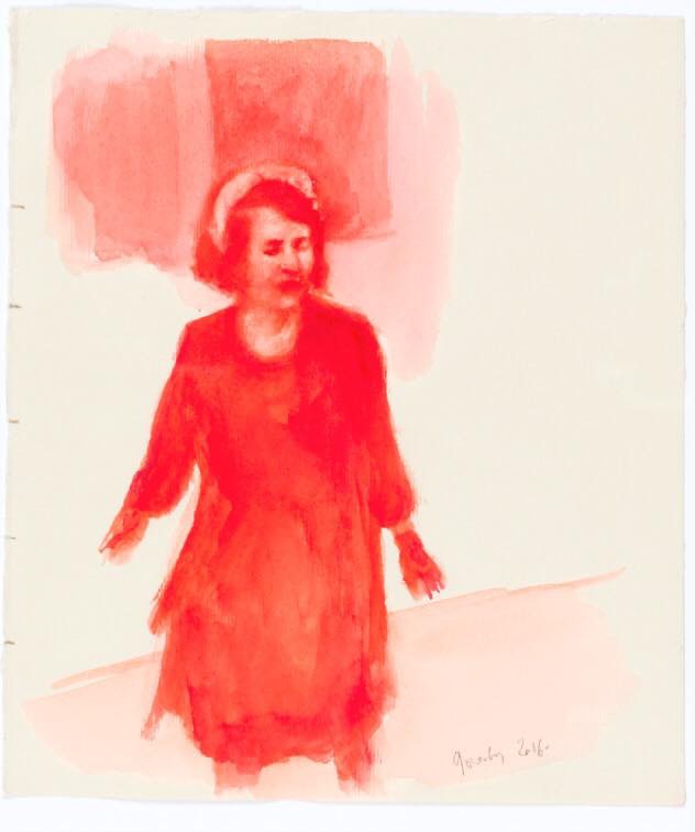 femmes...autoportrait, aquarelle sur papier