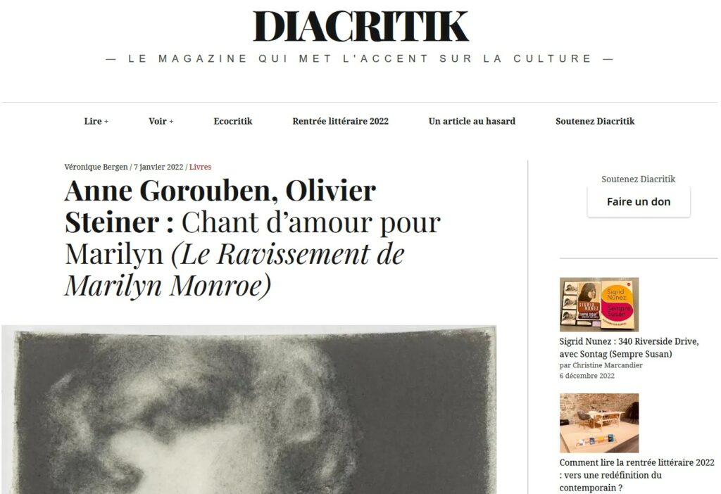 2021 diacritik chant d'amour pour Marilyn