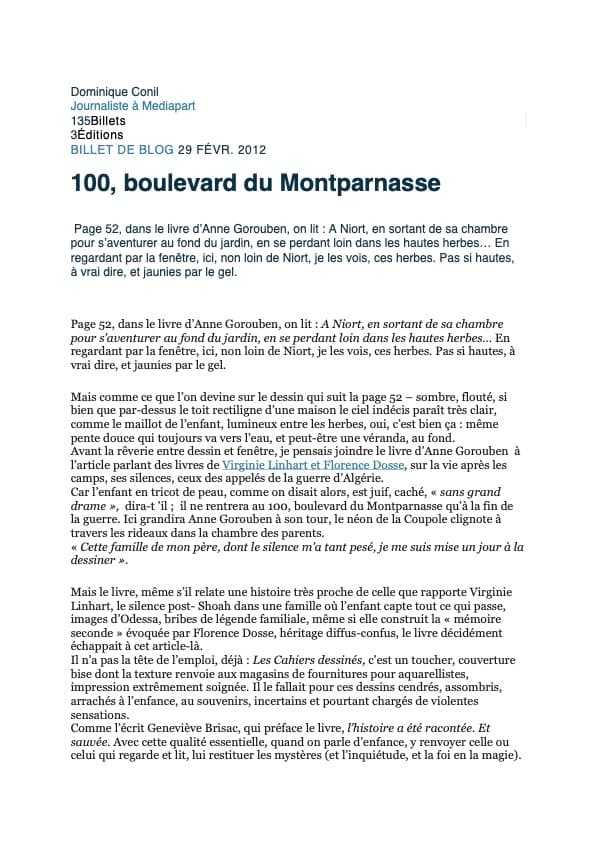 Dominique Conil 1 100 boulevard du Montparnasse 2012