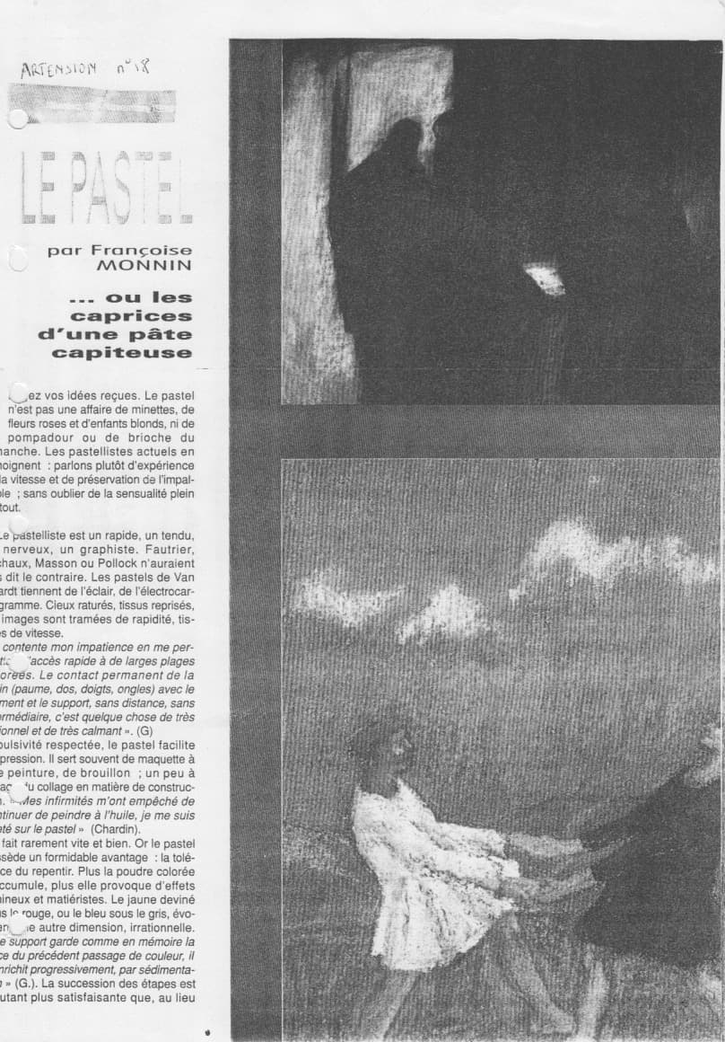 FRANÇOISE MONNIN Le pastel, Artension n°18,1990 1
